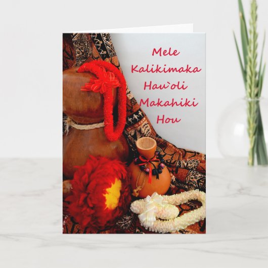 Mele Kalikimaka Hau`oli Makahiki Hou Feestdagen Kaart (Voorkant)