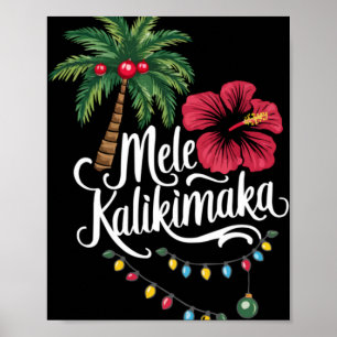 Mele Kalikimaka Hawaï Kerst Hawaiaans Gelukkig Ker Poster