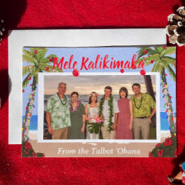 Mele Kalikimaka Hawaiaans strand gefotografeerd Feestdagenkaart