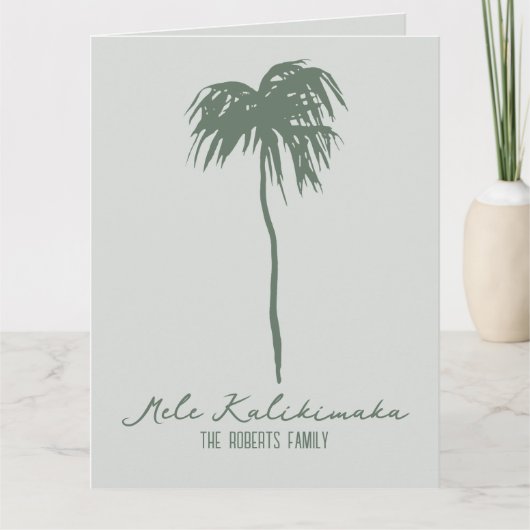 Mele Kalikimaka Hawaiaanse Elegante Kerstpalm Kaart (Voorkant)