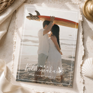 Mele Kalikimaka Hawaiaanse familiefoto Kerstmis Folie Feestdagenkaart