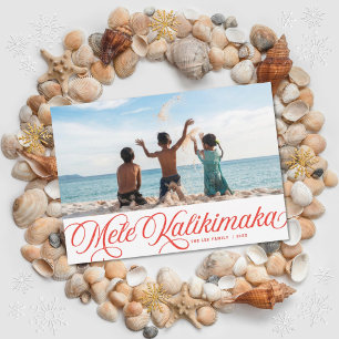Mele Kalikimaka Hawaiaanse feestdagen rode fotokaa Feestdagenkaart
