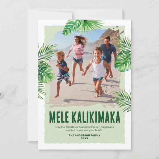 Mele Kalikimaka Hawaïaanse fotokerstmis Feestdagenkaart (Voorkant)