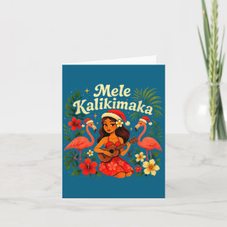 Mele Kalikimaka Hawaïaanse Hula Meisje Kerst Troca Kaart
