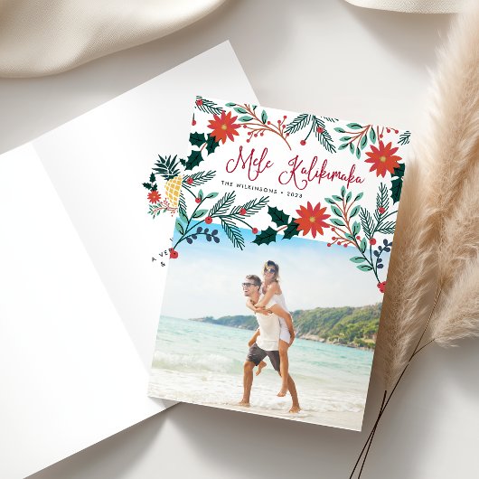 Mele Kalikimaka | Hawaïaanse kerst gevouwen foto Feestdagen Kaart