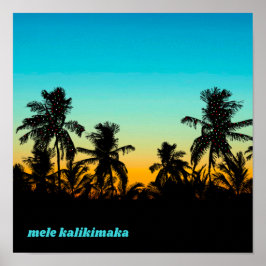 Mele Kalikimaka Hawaïaanse Kerstmis Artistiek Hawa Poster