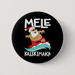 Mele Kalikimaka Hawaiaanse Kerstmis Hawaï Surfen Ronde Button 5,7 Cm