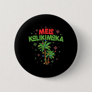 Mele Kalikimaka Hawaiaanse Kerstmis Palmboom Licht Ronde Button 5,7 Cm