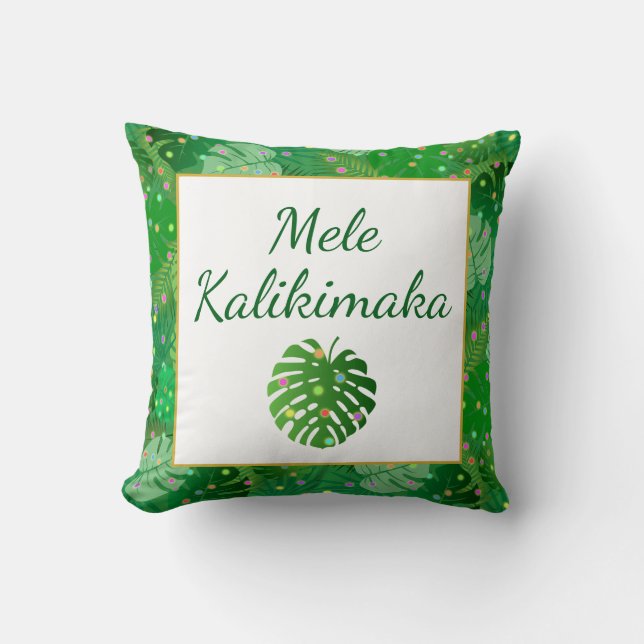 Mele Kalikimaka Hawaïaanse kerstverlichting Vakant Kussen (Voorkant)