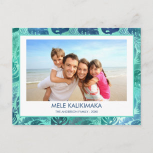 MELE KALIKIMAKA HAWAÏAN TROPICAL BEACH FOTO FEESTDAGENKAART