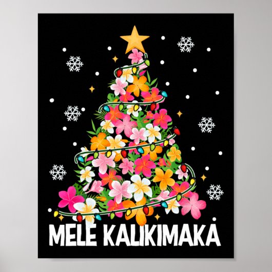 Mele Kalikimaka Hawaii Hawaiian Christmas Girl Poster (Voorkant)