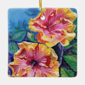 Mele Kalikimaka Hawaii Hibiscus Kerstmis Keramisch Ornament (Voorkant)
