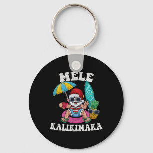 Mele Kalikimaka Hawaii Kerst Surfen Santa Bea Sleutelhanger