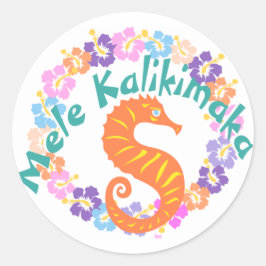 Mele Kalikimaka Hawaii Kerstkrans Stickers