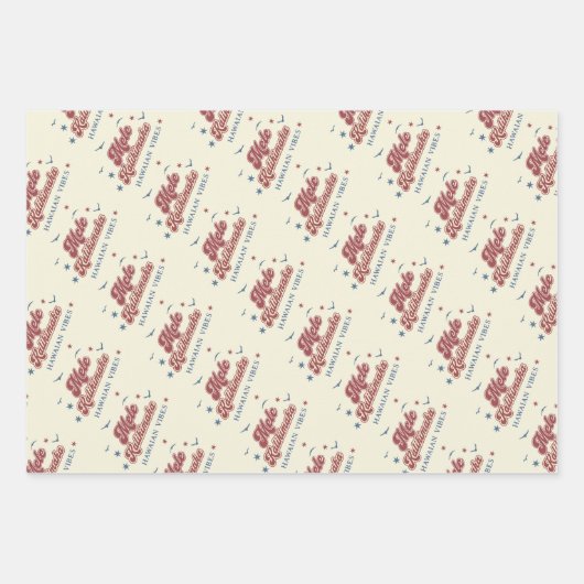 Mele Kalikimaka Hawaii Kerstpapier blad Inpakpapier Vel (Voorkant)