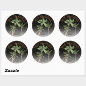 Mele Kalikimaka Hawaii Palm Trees Black Ronde Sticker (Vel)