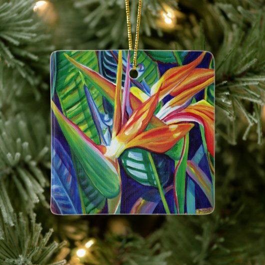 Mele Kalikimaka Hawaii Paradijsvogel Kerstmis Keramisch Ornament (Boom)