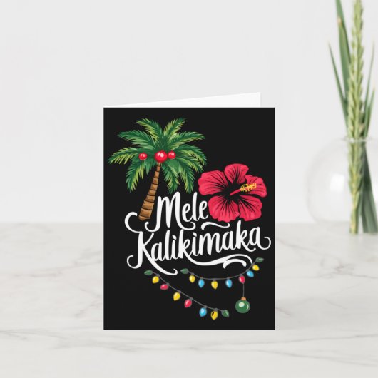 Mele Kalikimaka Hawaii Santa Hawaiian Merry Christ Kaart (Voorkant)
