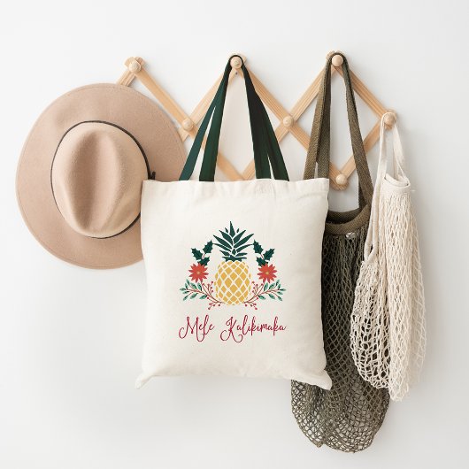 Mele Kalikimaka | Hawaiiaanse anananasappel voor k Tote Bag