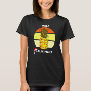 Mele Kalikimaka Hawaiian Ananas Kerstboom T-shirt