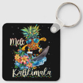 Mele Kalikimaka Hawaiian Ananas Surfen Rijden Sleutelhanger (Achterkant)