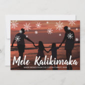 Mele Kalikimaka Hawaiian Beach Feestdagenkaart (Voorkant)