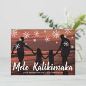 Mele Kalikimaka Hawaiian Beach Feestdagenkaart (Staand voorkant)