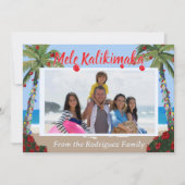 Mele Kalikimaka Hawaiian Beach Personalized Photo Feestdagenkaart (Voorkant)