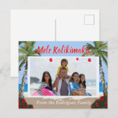 Mele Kalikimaka Hawaiian Beach Personalized Photo Feestdagenkaart (Voorkant / Achterkant)