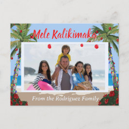 Mele Kalikimaka Hawaiian Beach Personalized Photo Feestdagenkaart