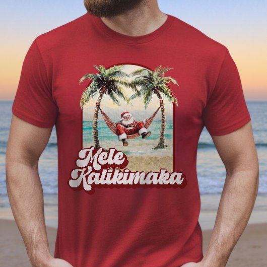 Mele Kalikimaka Hawaiian Christmas Beach T-shirt