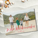Mele Kalikimaka Hawaiian Christmas Foto Feestdagenkaart<br><div class="desc">Moderne Mele Kalikimaka Hawaïaanse Kerst foto platte vakantie kaart met naam. Vervang de foto door uw eigen foto en wijzig de naam.</div>