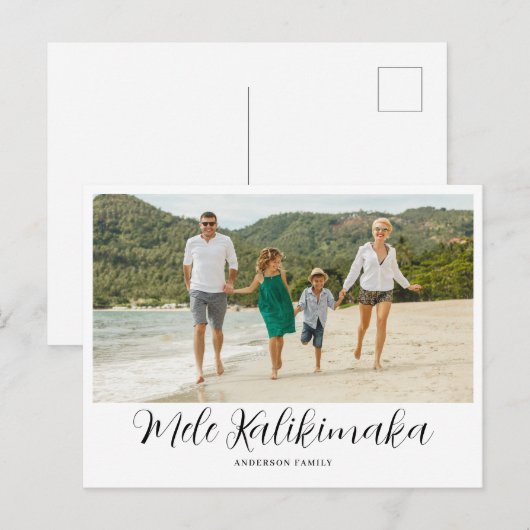 Mele Kalikimaka Hawaiian Christmas Foto Feestdagenkaart (Voorkant / Achterkant)