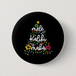 Mele Kalikimaka Hawaiian Christmas Hawaii Tropical Ronde Button 5,7 Cm