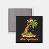 Mele Kalikimaka Hawaiian Christmas Palm Trees  Magneet (Voorkant / Achterkant)