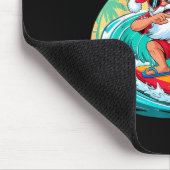 Mele Kalikimaka Hawaiian Christmas Santa Surfing B Muismat (Hoek)