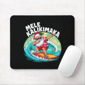 Mele Kalikimaka Hawaiian Christmas Santa Surfing B Muismat (Met muis)