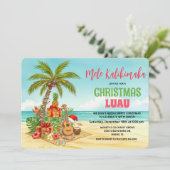 Mele Kalikimaka Hawaiian Christmas Watercolor Kaart (Staand voorkant)