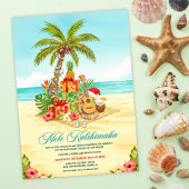 Mele Kalikimaka Hawaiian Christmas Watercolor Kaart