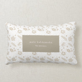 Mele Kalikimaka Hawaiian Floral Beig Lumber Pillow Kussen