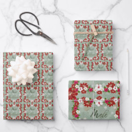 Mele Kalikimaka Hawaiian Floral Gift Wrap Inpakpapier Vel