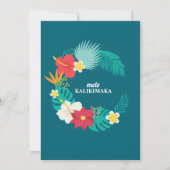 Mele Kalikimaka Hawaiian Floral Wreath Flat Card (Voorkant)