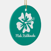 Mele Kalikimaka Hawaiian flower Kerstfeestdag Keramisch Ornament (Rechts)