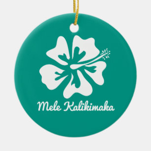 Mele Kalikimaka Hawaiian flower Kerstfeestdag Keramisch Ornament