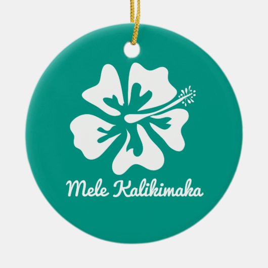 Mele Kalikimaka Hawaiian flower Kerstfeestdag Keramisch Ornament (Voorkant)