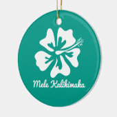 Mele Kalikimaka Hawaiian flower Kerstfeestdag Keramisch Ornament (Links)