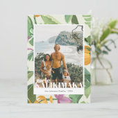 Mele Kalikimaka Hawaiian Fotokerstkaart Feestdagenkaart (Staand voorkant)