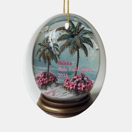 Mele Kalikimaka Hawaiian gepersonaliseerd Ornament (Rechts)