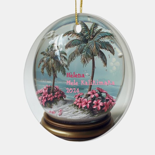 Mele Kalikimaka Hawaiian gepersonaliseerd Ornament (Links)