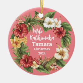 Mele Kalikimaka Hawaiian gepersonaliseerd Ornament